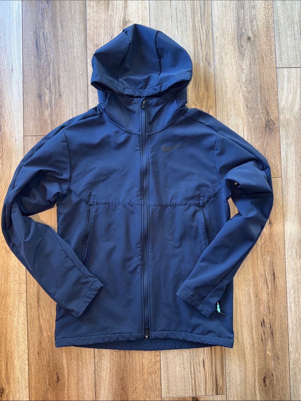 Nike Pro Men's Navy Blue Full-Zip Hooded Windbreaker